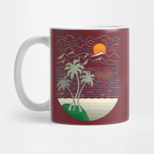 Coconut tree in the sunset beach Mug